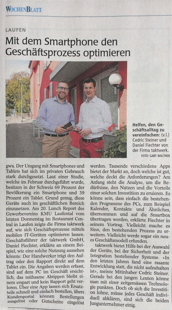 taktwerk im Wochenblatt